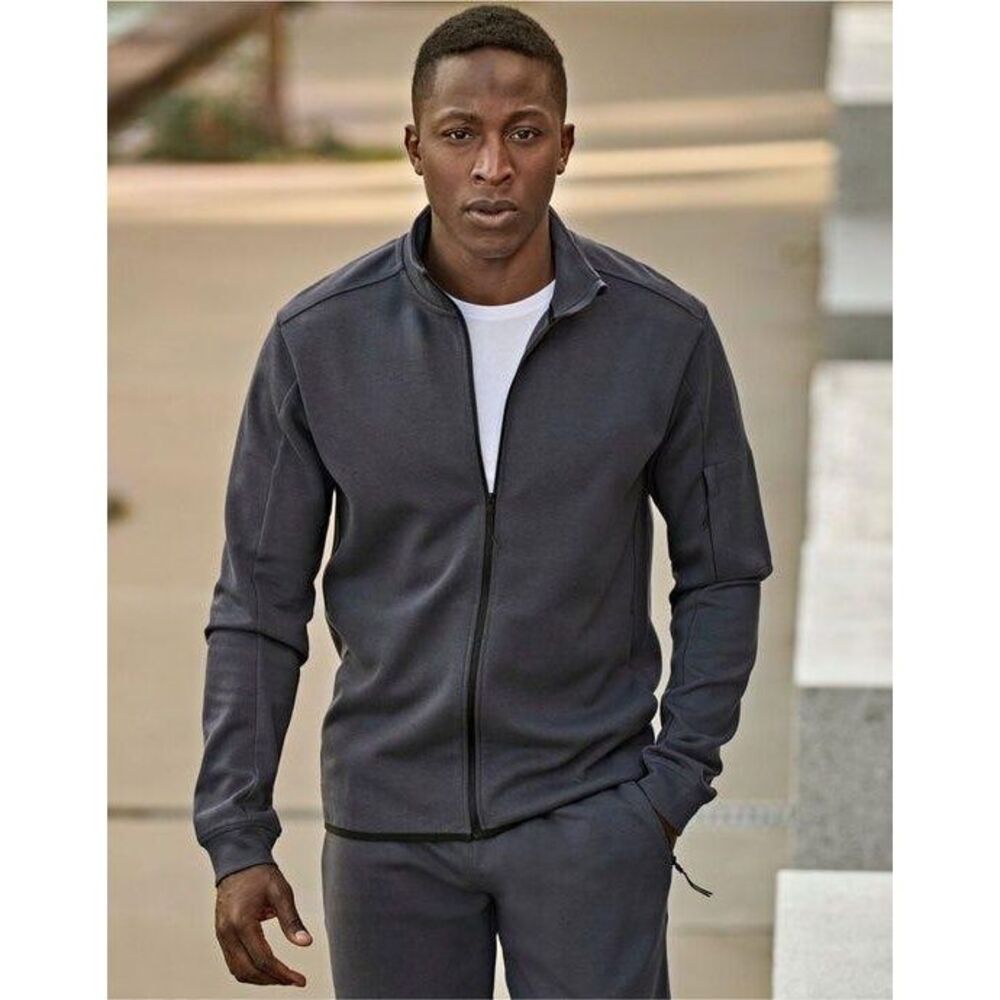 Tee Jays Mens Full Zip Athletic Cardigan / Ink